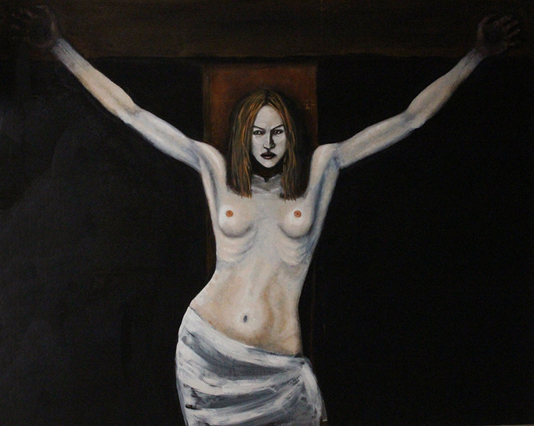 Female Crucifix - Oil on Canvas