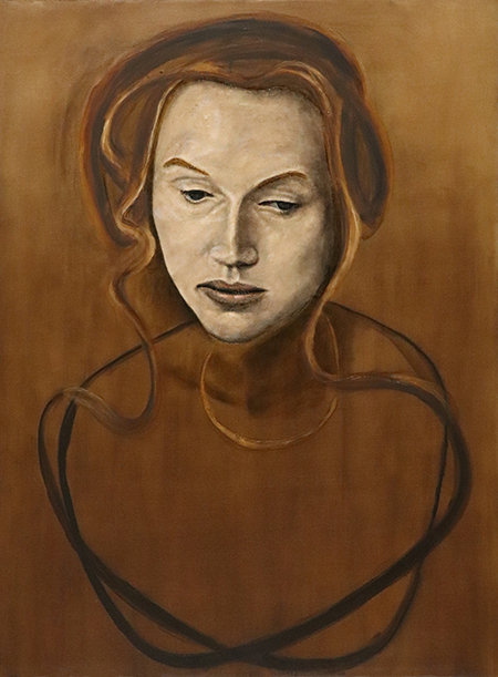 Woman With Gold Necklace - Oil on Canvas