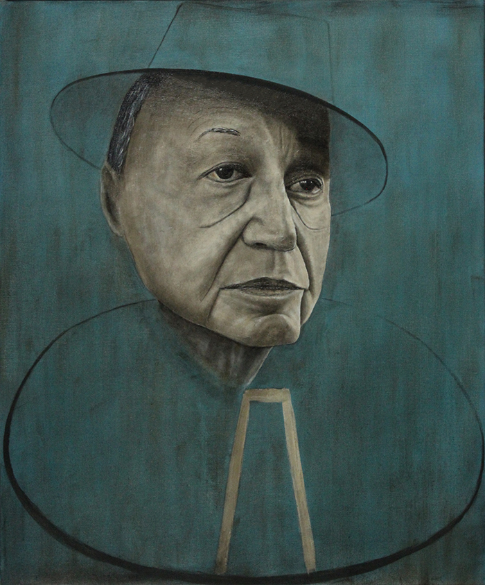 Gentleman Wearing Hat - Oil on Canvas