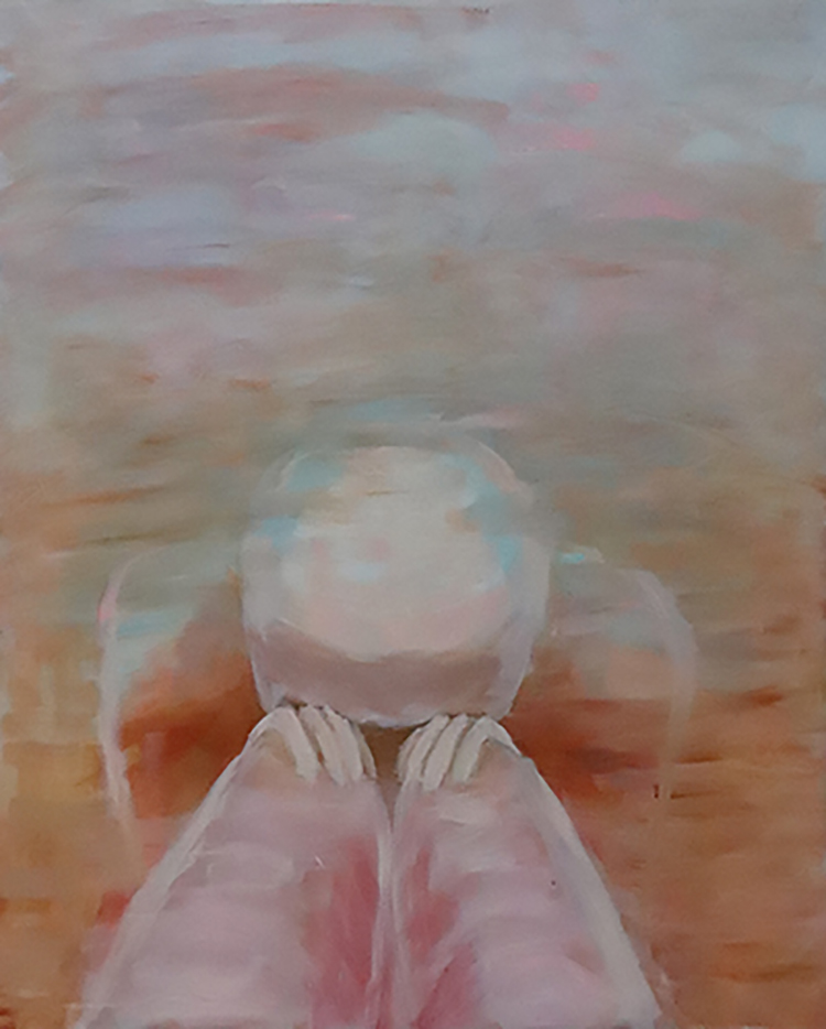 Hands On Knees - Oil on Canvas