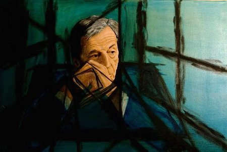 Man Looking out Window - Oil on Canvas