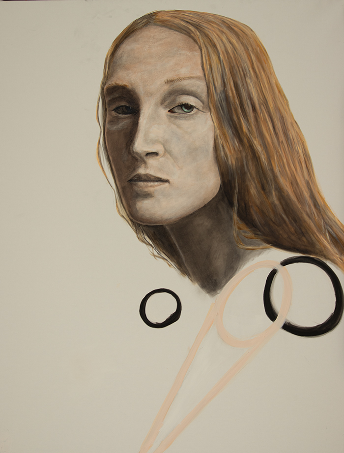 
Woman with Hand on Shoulder- Oil on Canvas